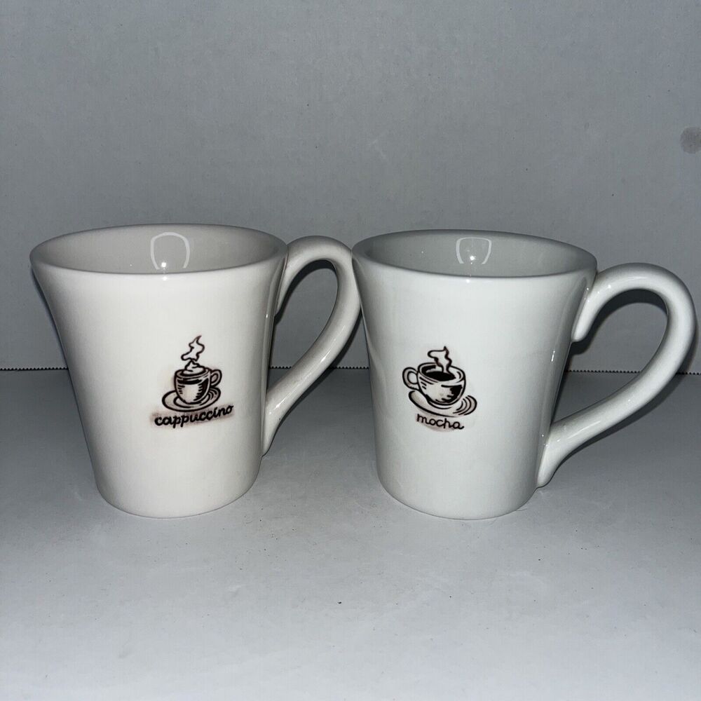 Decortative Coffee Themed Mugs ‘Cappuccino’ and ‘Mocha’ SUPER CUTE 2pc